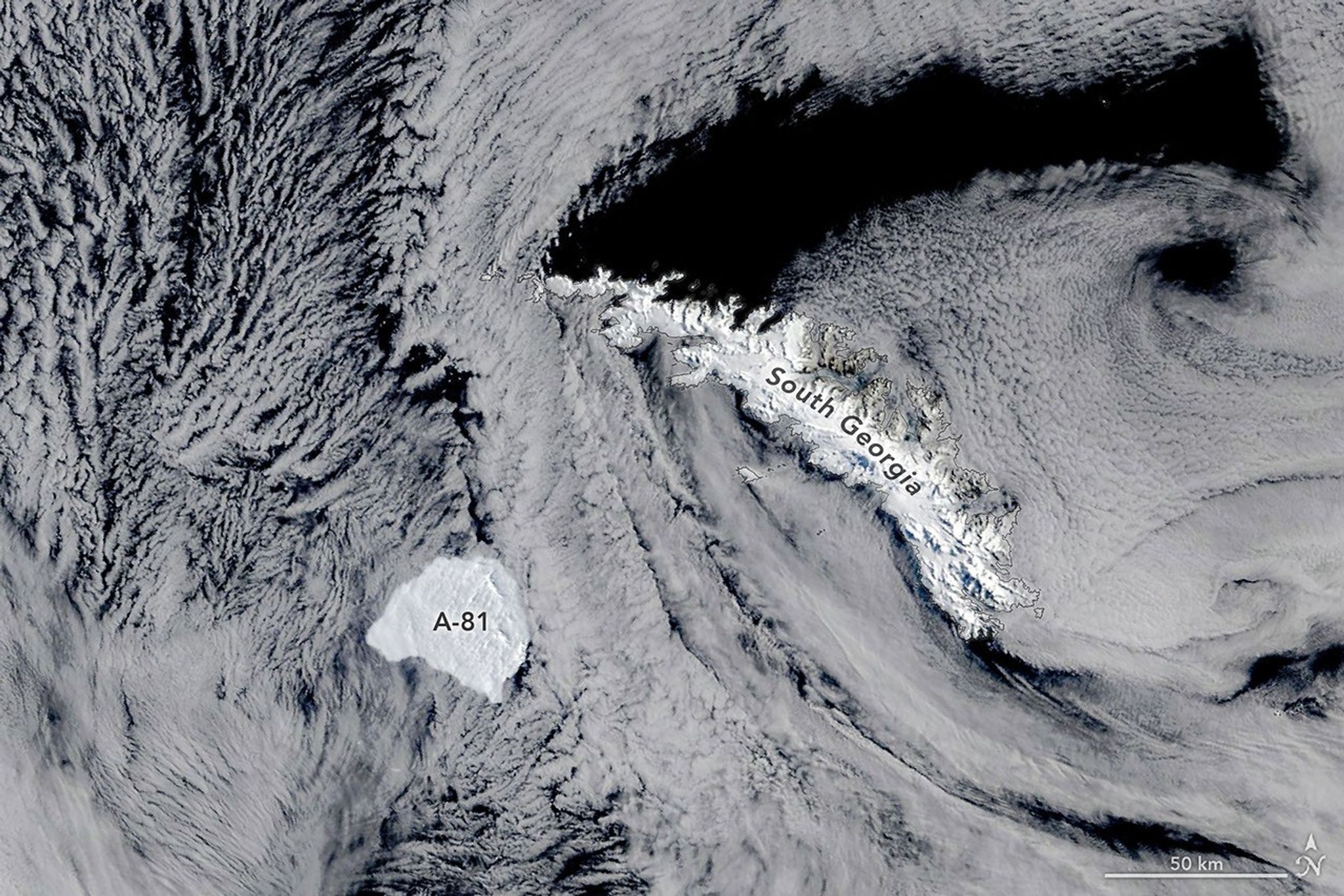 Orbital Watch: Iceberg A-81 Intercepts South Georgia