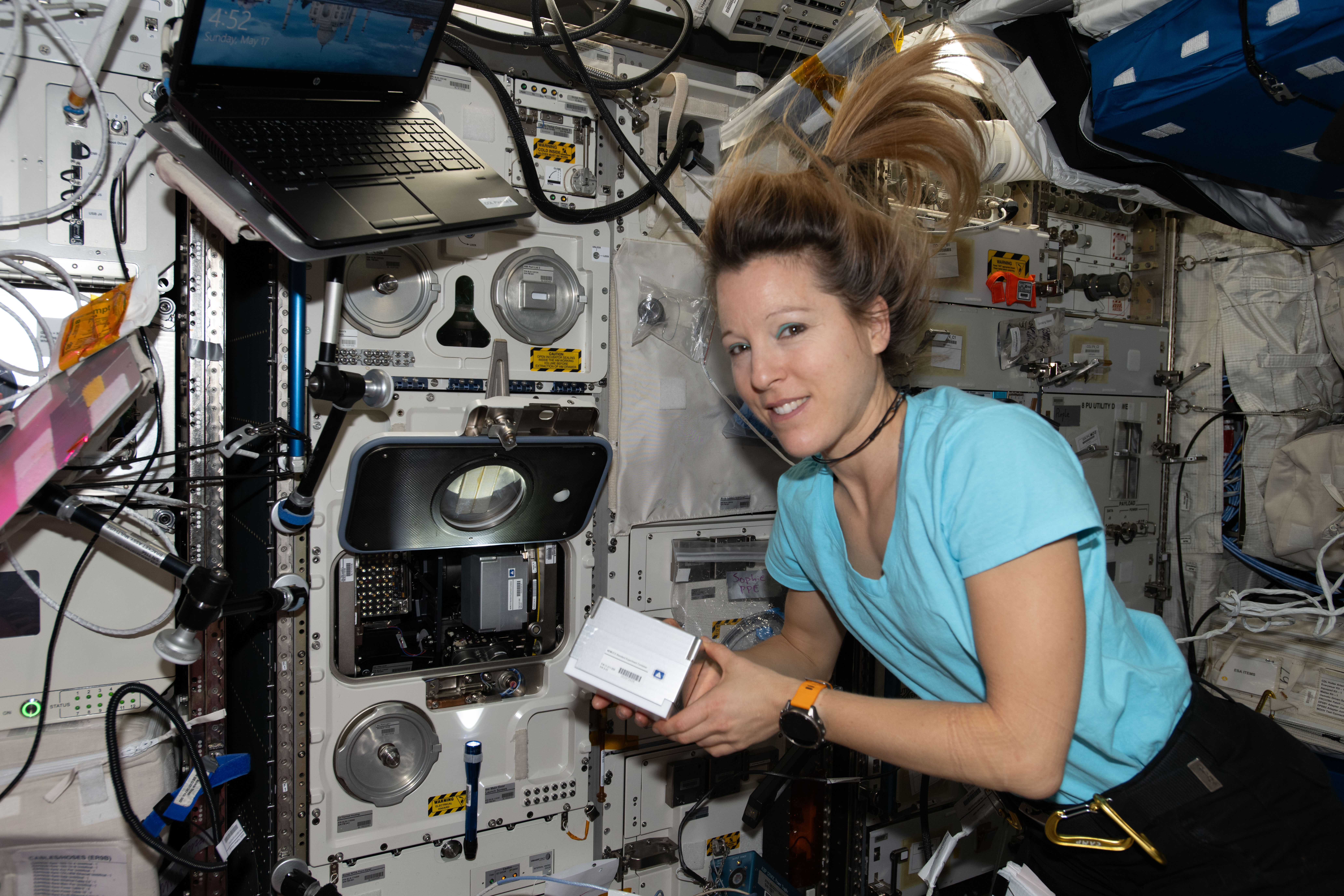 ADENOT PREPARES FOR THIRD EXTRAVEHICULAR ACTIVITY
