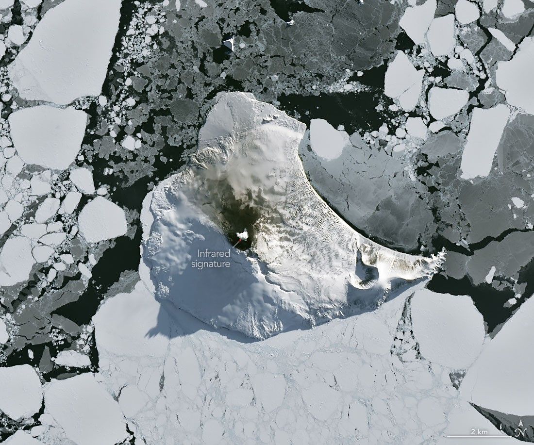 Thermal Anomalies Detected at Mount Michael Crater