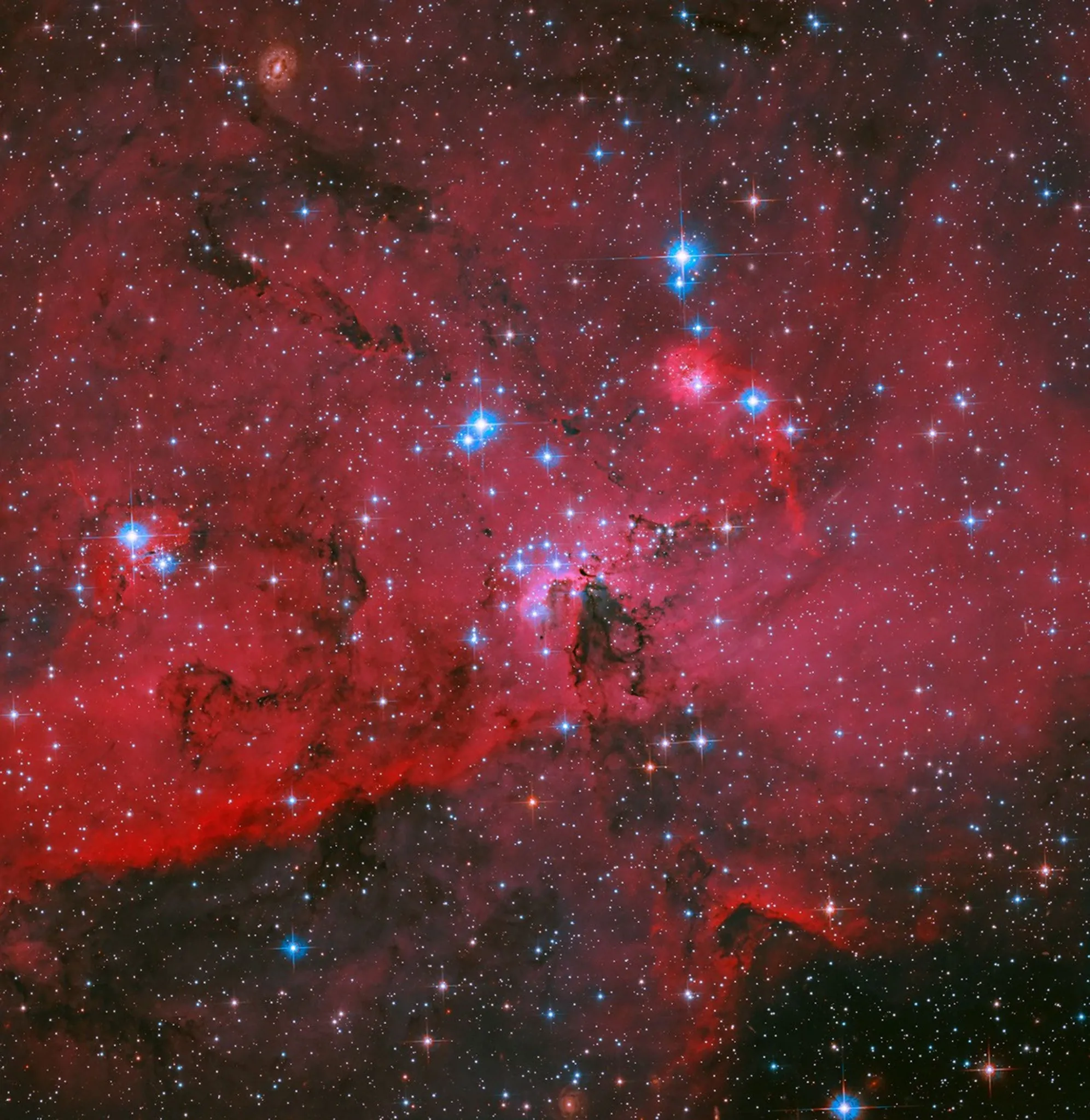 Hubble Analysis: Crimson Ionization in the Orion Nebula