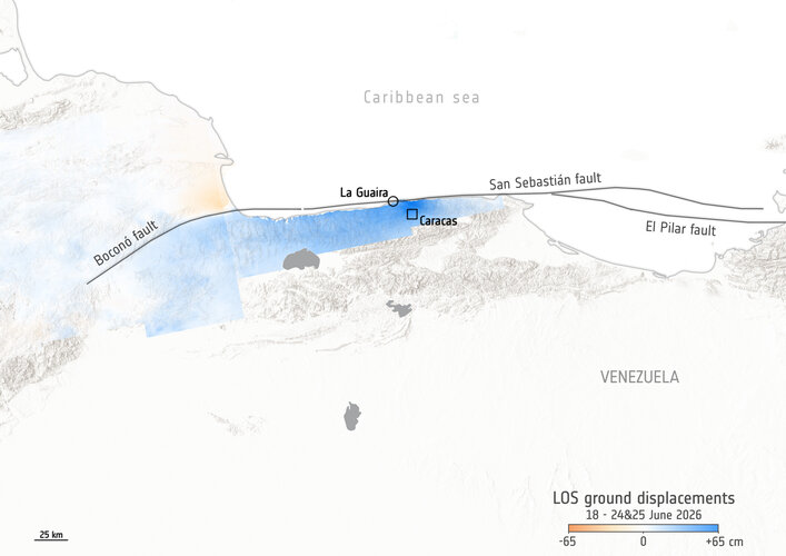 How Sentinel-1 measured movement of Venezuela quakes