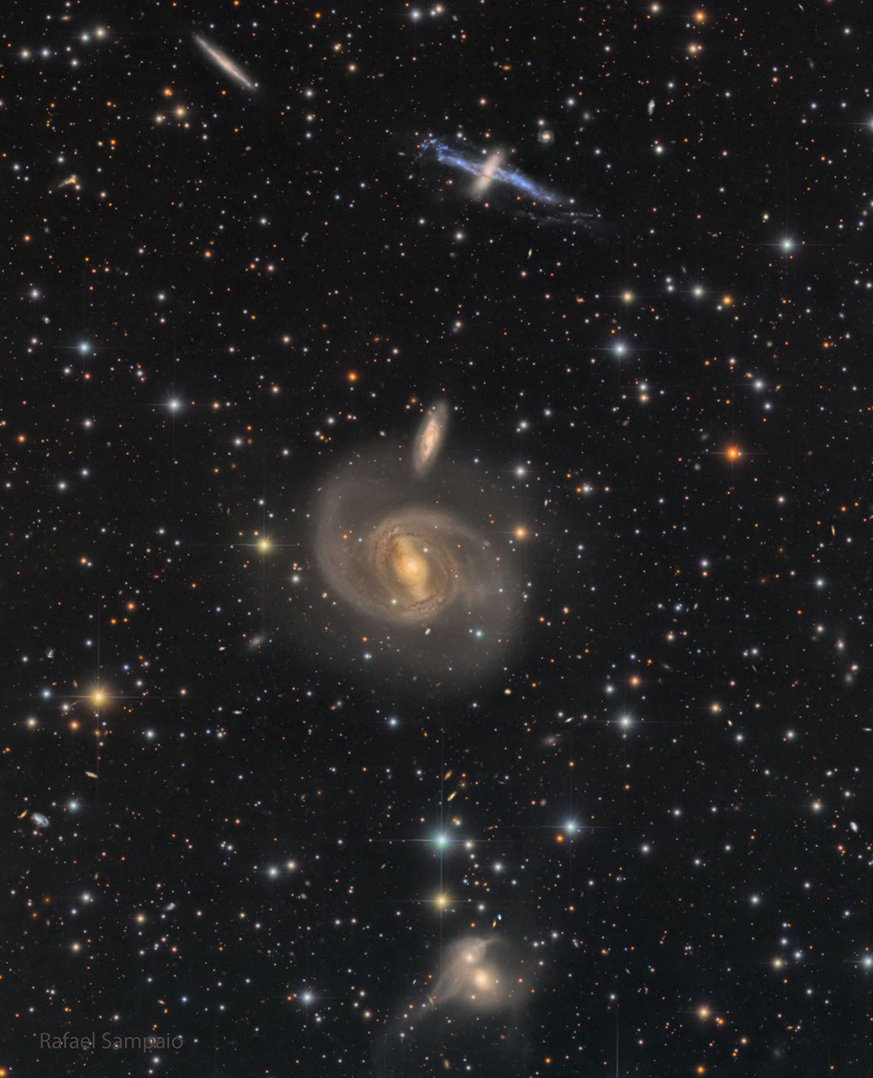 Deep-Field Imaging Captures Interacting Galactic Triplets